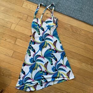 Y2k asymmetric open back dress